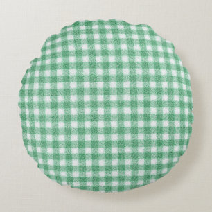 Coussins Ronds Gingham vert menthe