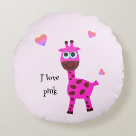 Coussins Ronds girafe rose