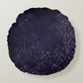 Coussins Ronds Glimmery Indigo Grunge | Midnight Purple Damask