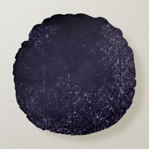 Coussins Ronds Glimmery Indigo Grunge   Midnight Purple Damask