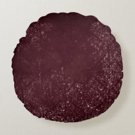Coussins Ronds Glimmery Wine Grunge | Sangria Bordeaux Damask