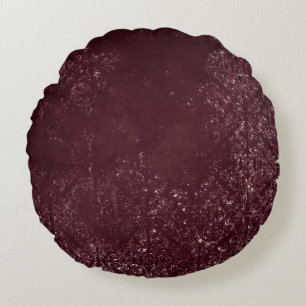 Coussins Ronds Glimmery Wine Grunge   Sangria Bordeaux Damask