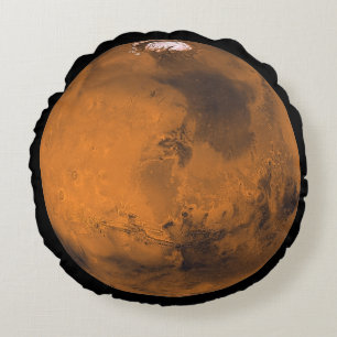 Coussins Ronds Globe rond de planète rouge de Mars