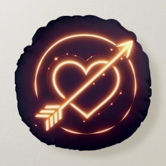 Coussins Ronds glowing image of a heart with cupid's arrow