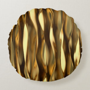Coussins Ronds Golden Wave 3D Render.