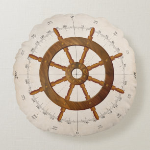 Coussins Ronds Gouvernail de voilier nautique avec boussole