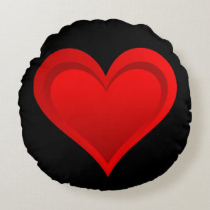 Coussins Ronds Gradients RED LOVE HEART + votre backgr. & idées