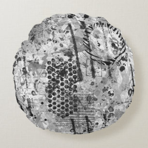 Coussins Ronds Graffiti Etchings