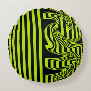Coussins Ronds Graines et torrents - Lime vert et noir