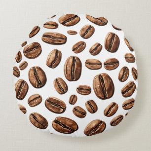 Coussins Ronds Grains de café partout