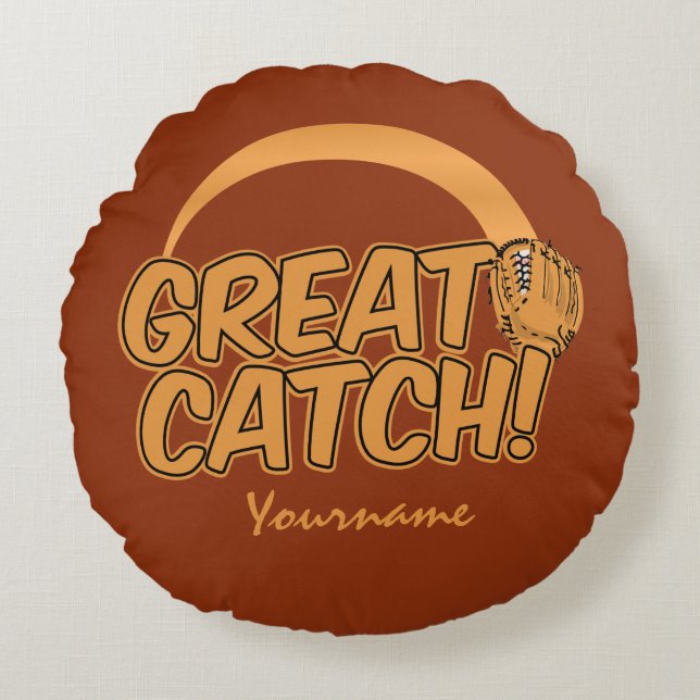 Coussins Ronds GRAND CATCH! oreiller à lancer personnalisé (Devant)