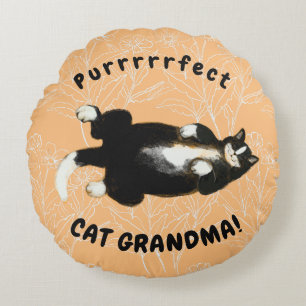 Coussins Ronds Grand-mère de chat