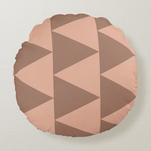 Coussins Ronds Grand Triangles géométriques Mocha Mousse Dusty ro (Devant)