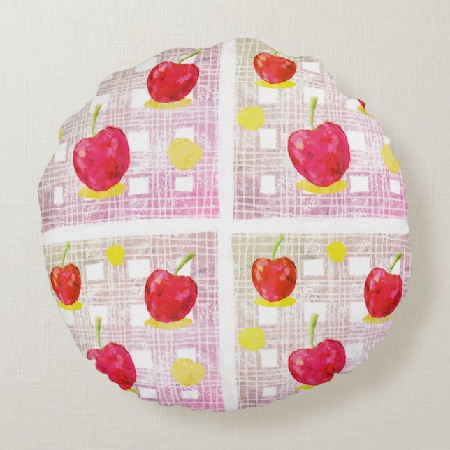 Coussins Ronds Grande cerise rose (Dos)