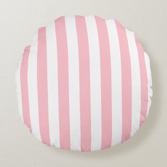 Coussins Ronds Grandes dimensions rose et blanc (Devant)