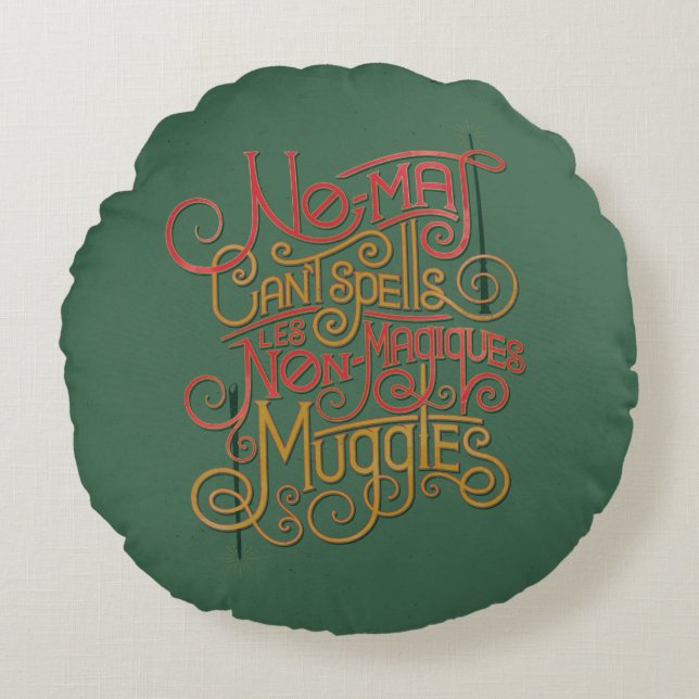 Coussins Ronds Graphique de traductions localisées MUGGLE™ (Devant)