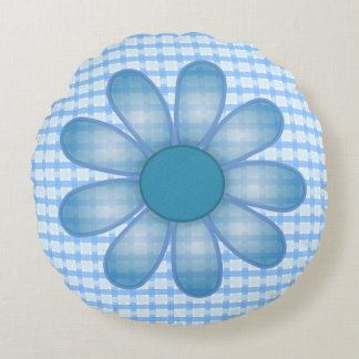 Coussins Ronds Graphiques Fleur Bleue Screwball