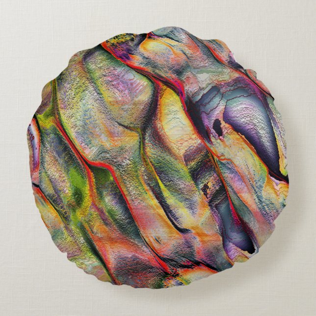 Coussins Ronds Gravé de rugosité et d'aquarelle virtuelle (Dos)