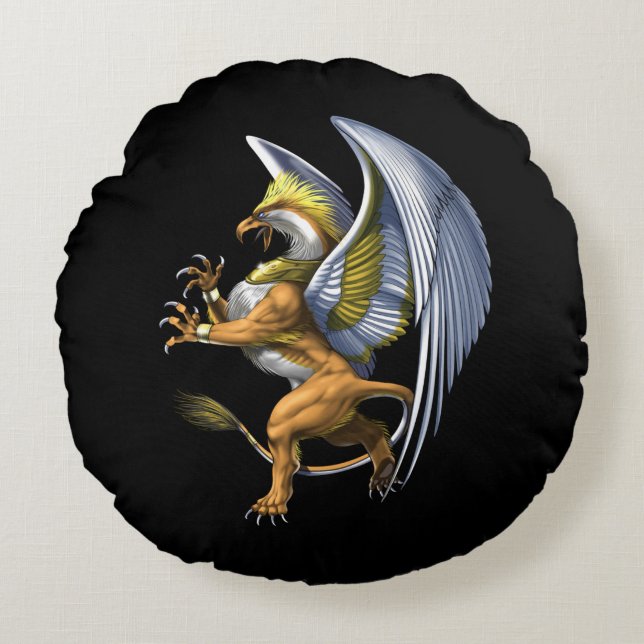 Coussins Ronds Griffin de la mythologie grecque (Devant)