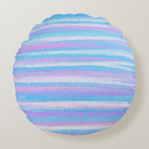 Coussins Ronds Grilles Acryliques Peintes Turquoise Rose violet