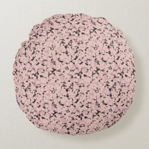 Coussins Ronds gris abstrait rose charbon
