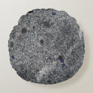 Coussins Ronds Gris de granit avec les détails bleus