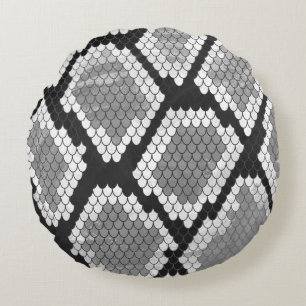 Coussins Ronds Gris de serpent et gris clair
