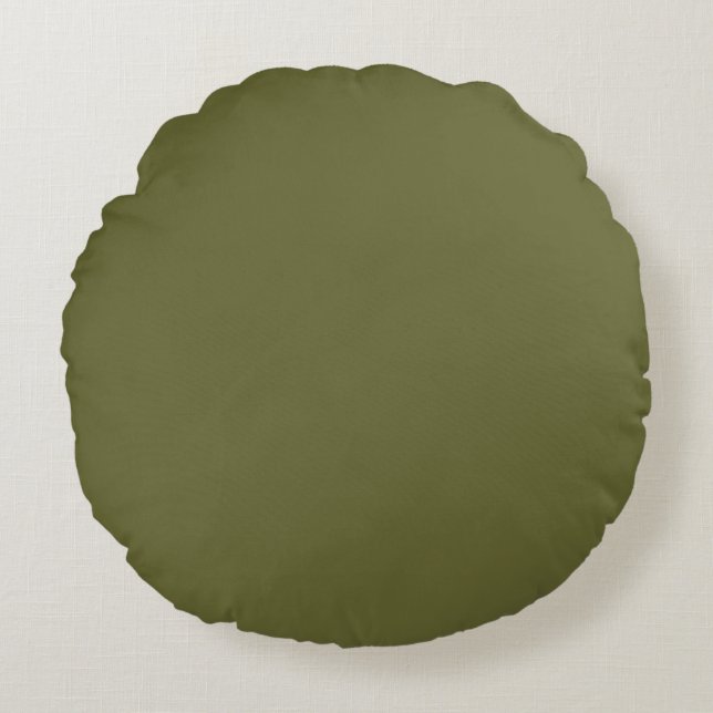 Coussins Ronds gris foncé Armée vert uni couleur uni (Devant)