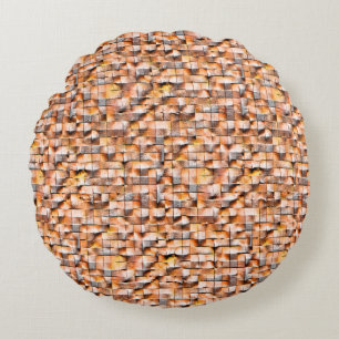 Coussins Ronds Gris orange rugueux céramique carreaux avec défaut