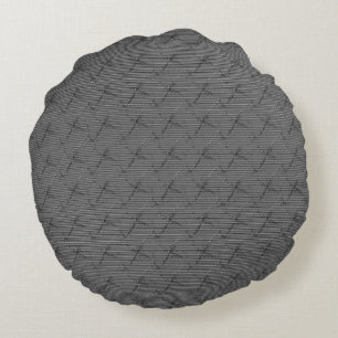 Coussins Ronds Gris tressé avec petites rayures et filé