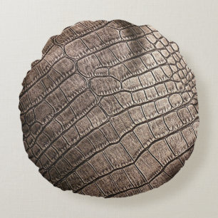 Coussins Ronds Gros plan en cuir élégant : Motif texturé