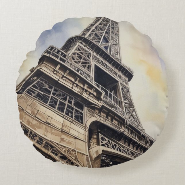 Coussins Ronds Gros plan Tour Eiffel Paris Love City Travel (Devant)