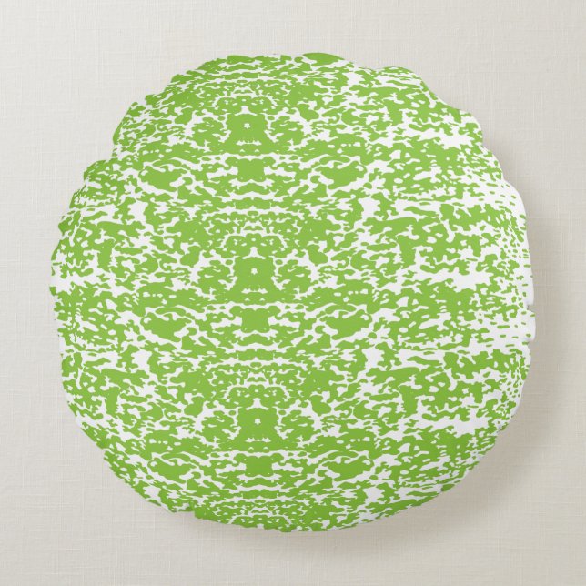Coussins Ronds Grunge Lime Green Pattern - Summer Abstract Decor (Devant)