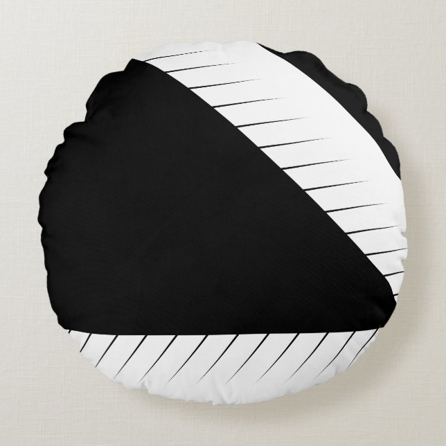 Coussins Ronds Grunge noir et blanc = (Devant)