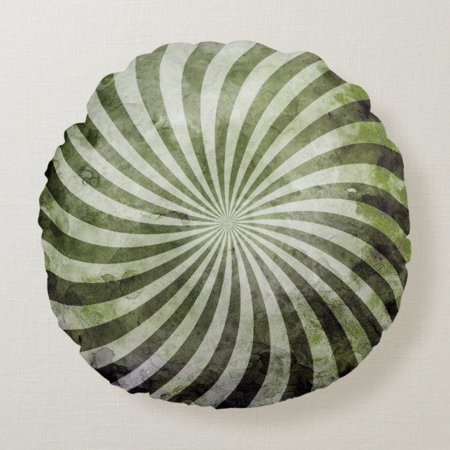 Coussins Ronds Grunge Spiral Burn (Devant)