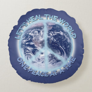 Coussins Ronds Guérissons le monde une paix à la fois ☮