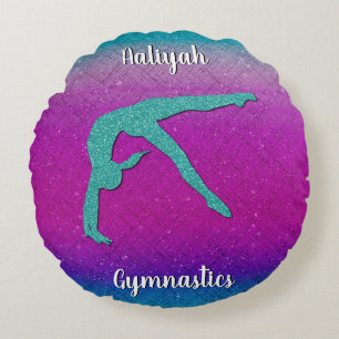 Coussins Ronds Gymnastique fille Turquoise Magenta Ombre