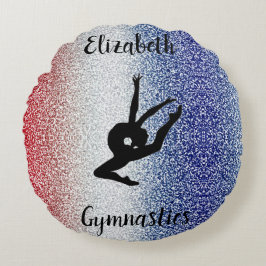 Coussins Ronds Gymnastique Personnalisé Rond Rouge Blanc Bleu