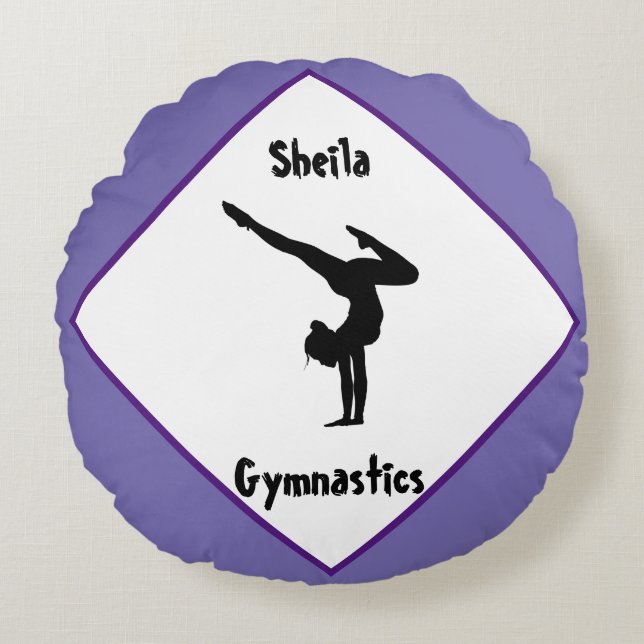 Coussins Ronds Gymnastique violette Personnalisée (Devant)