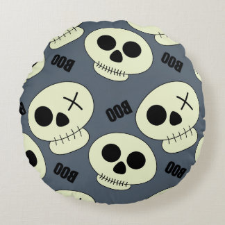 Coussins Ronds Halloween Crâne, Boo Design Enfant.