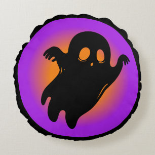 Coussins Ronds Halloween Éffrayant Neon Boo Ghost Classic