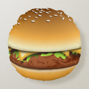 Coussins Ronds Hamburger de fromage dans une nouveauté de petit