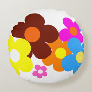 Coussins Ronds Happy Flowers