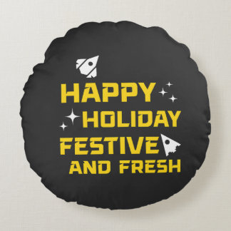 Coussins Ronds Happy Holiday, Festive and Fresh