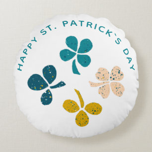 Coussins Ronds Happy St. Patrick`s Day Shamrock Clover