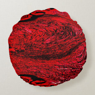 Coussins Ronds Heart of Chaos – Infinite Red Spiral