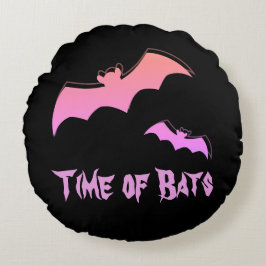 Coussins Ronds Heure des chauves-souris - Pink & Purple Abstrait 