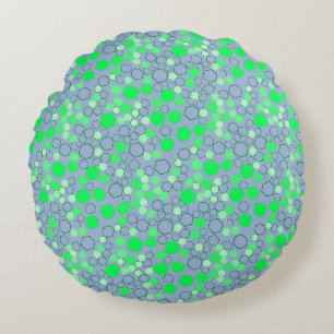 Coussins Ronds Hexagon motif 02b.Green LBlue BG