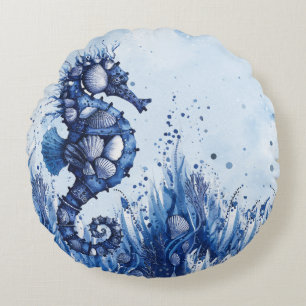 Coussins Ronds Hippocampe Coquillages