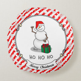 Coussins Ronds Ho Ho Joyeux Noël Père Noël mignonne Snowman